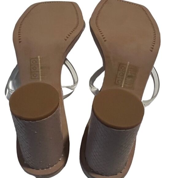 Dolce Vita Clear Double Strap Snake Print Heel Sandals Size 9.5 - Picture 7 of 16